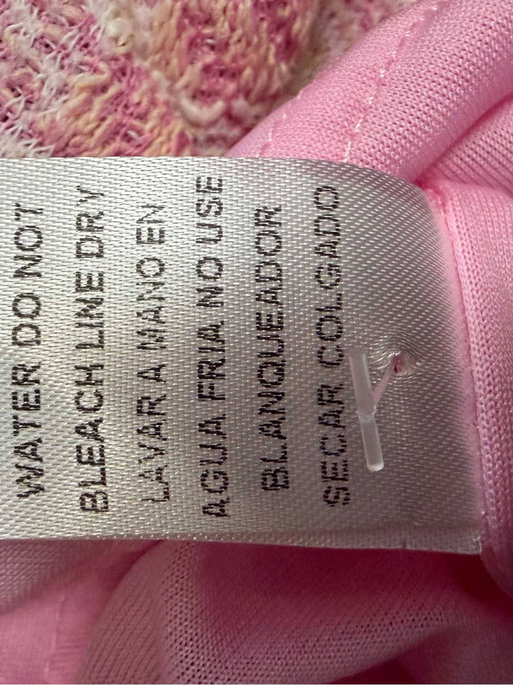 NWT Entro Pink Tweed Bow Mini Dress Gold Anchor Buttons M - Picture 10 of 10